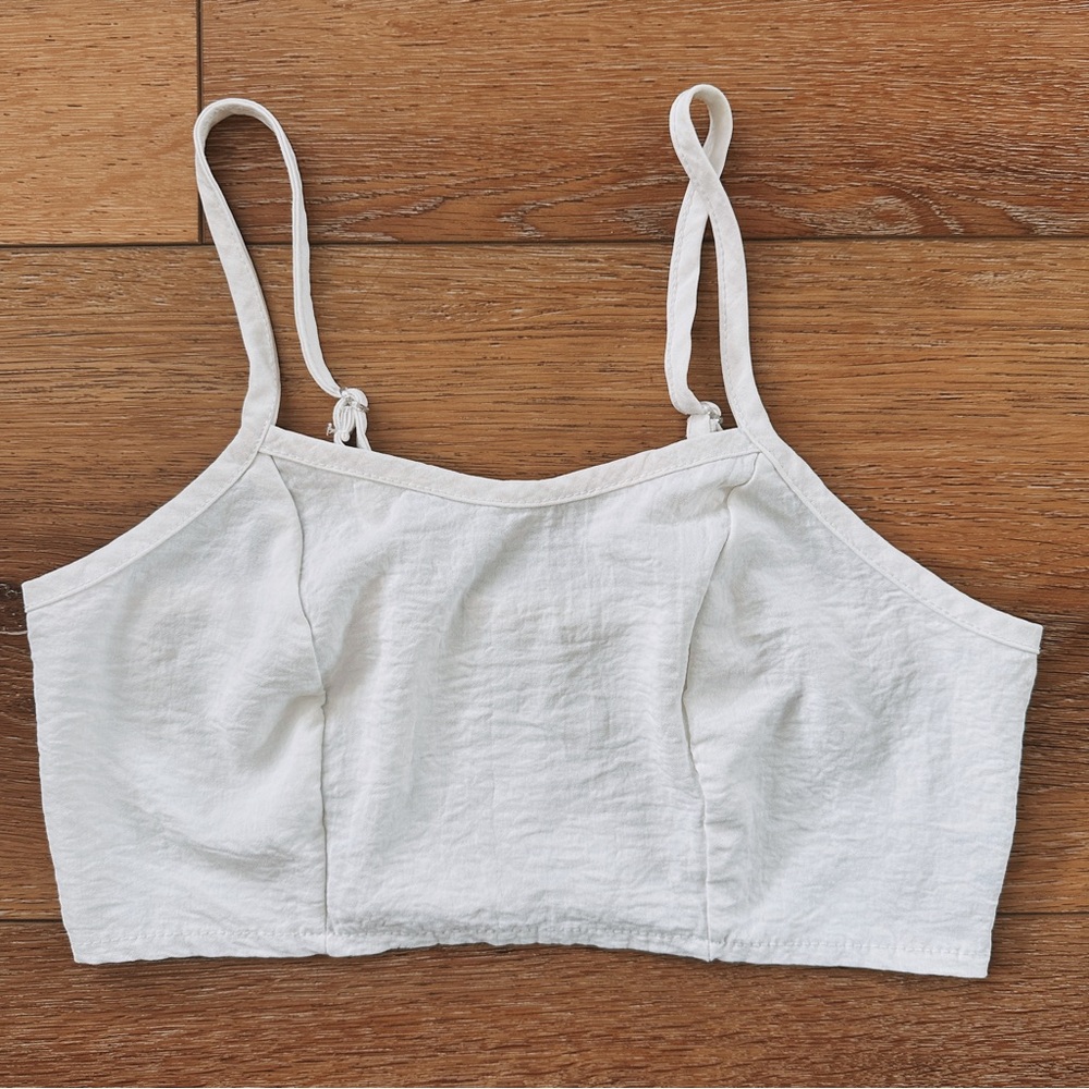 White Cropped Tank Top
